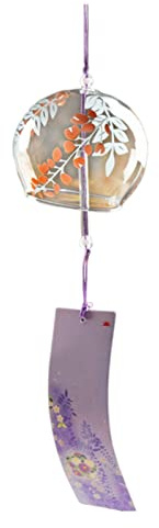 Teksome Campanas de Viento japonesas, campanillas de Viento románticas,Campanas de Viento japonesas con Flores románticas Exteriores - Campanas de Viento pequeñas Tradicionales de la Suerte, Campana