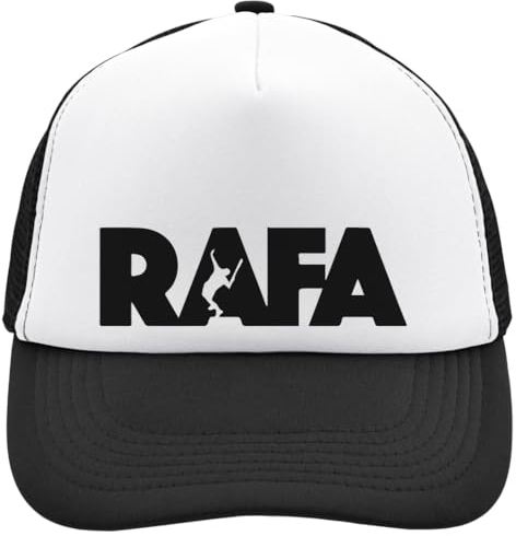 Functon+ Spanier Tennisspieler Nickname Mesh Back Trucker Cap Adjustable Snapback Hat Casu White, Schwarz , Einheitsgröße