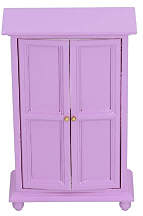 1/12 Maßstab Miniatur Puppenhaus Schrank Holz Miniatur Schrank Spielzeug Puppe Schrank Modell Lila 1:12 Miniatur Puppenhaus Dekoration Puppenhaus Zubehör