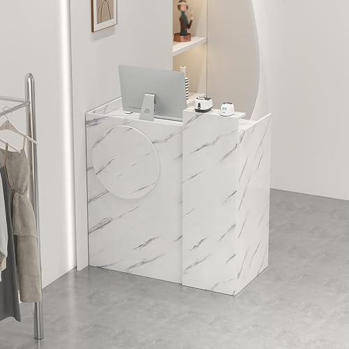 Empfangstheke, Rezeptionstisch, Empfangstresen Mit Schubladen, Messetheke Stehpult, Laden-Theke Verkaufstheke, Für Lobbys, Salons, Einzelhandel, HeimbüRos, EmpfangsräUme(Marble pattern,100x85x45cm)