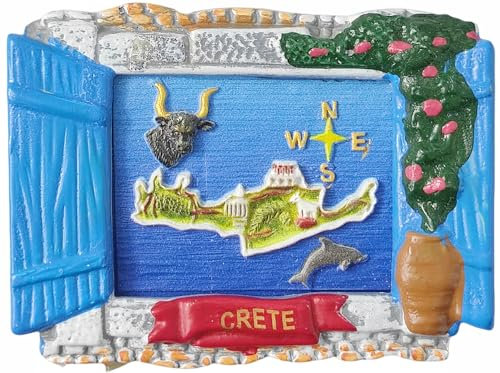 Kühlschrankmagnet, Kreta, Griechenland, Reise, 3D-Souvenir, Kühlschrankdekoration, Magnetaufkleber, Basteln