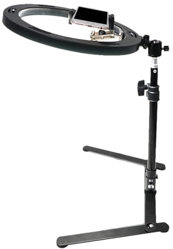 Overhead Phone Mount - Cell Phone Stand For Live Streaming | Adjustable Brightness Overhead Phone Stand | Phone Tripod Stand With Light And Hose | Overhead Camera Mount For Vlogging