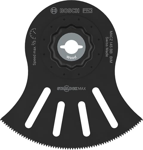 Bosch 1x Hoja multiherramienta PRO Multi Material MACZ 145 BB (para Parquet, Madera con clavos, Anchura 100 mm, Professional Accesorios Multiherramienta), Versión actual