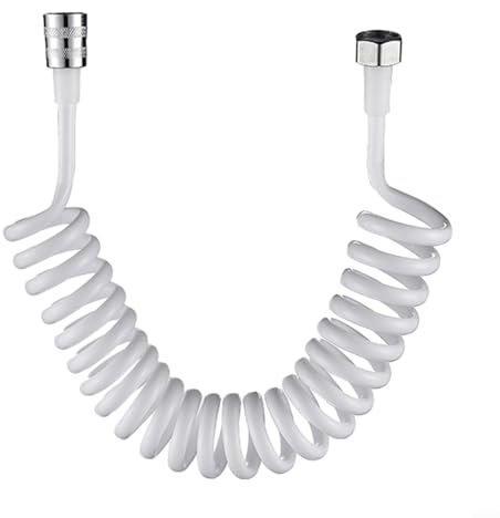 URPIZY Duschschlauch-Ersatz, flexibler Brauseschlauch, PU-Material, flexibler Teleskop-Brauseschlauch, Badezimmer-Spiralschlauch für Toilette, Bidet-Sprüher, Handbrause, Waschbecken,