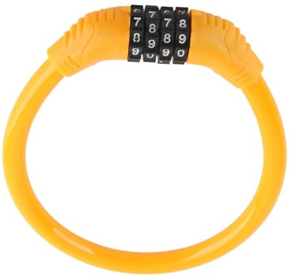 Lock Cable High Security 4?Digit Number Cable Locks for Cycling OutdoorsBlack Materi Lock Cable is Built to Last - LockBike Lock Cable4?Digit Number Locks Th (Orange)