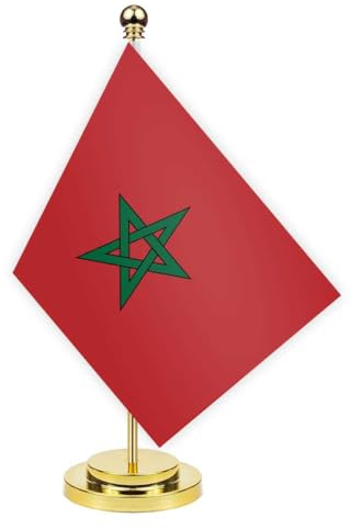 Marokko Schreibtisch Flagge, 30cm großes kleines Marokkanisches VolkMarokkanisches Volk Banner im Freien, winziges Drucken Dekor für Büro Home Tisch desk Morocco
