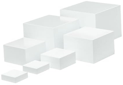 Folpus Alzata per Buffet in Acrilico da 7 Pezzi, per Display a cubo, con Fondo Cavo, per Tavolo da Buffet per Buffet di Nozze