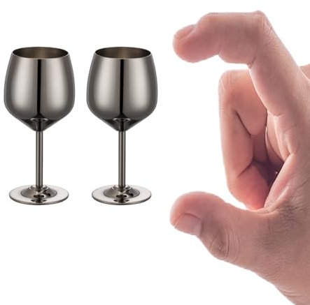 Shot Glasses, 2 oz Shot Glass Set, Stainless Steel Shot Glasses, Mini Wine Glass Perfect for Tasting Brandy,Suitable for family dinner party, party supplies, bar tools, gifts(set of 2) (Black)