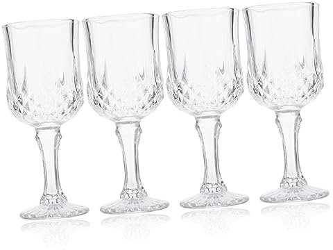 Cabilock Set Di 4 Calici Da Vino in Cristallo Infrangibile Bicchieri Da Vino Per Cocktail Bicchieri Da Vino Rosso Bicchieri Da Acqua