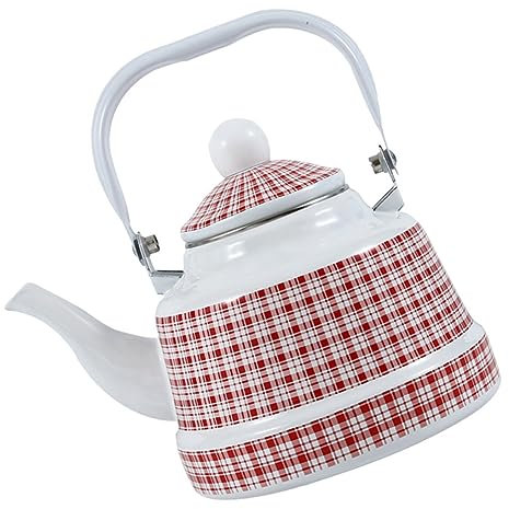 VINTORKY Enamel Teekessel Vintage Wasserkocher Für Induktions Und Gasherde Stilvolle Für Küche Und Dekoration Als Zur Einweihung