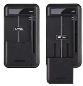 High-Speed Universal Portable Battery Charger For Mobile & Digital Camera Batteries With Type-C Input Side Connectors Support Compact & Smart-Black