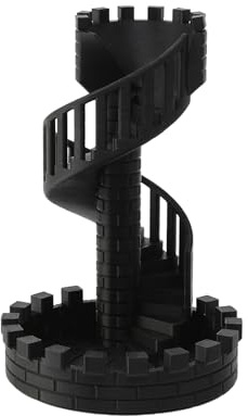Buithafu Torre cubo per giochi da tavoletta, design castello con vassoio, scala a chiocciola per lanci equi, compatta e portatile, perfetta per D&D, RPG e giochi da tavolo