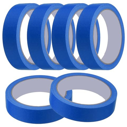 sourcing map Lot de 10 rouleaux de ruban de masquage bleu de 2,5 cm x 20,9 m pour bricolage, artisanat, dessin, décoration, étiquetage, peinture de voiture, artistes, enseignants