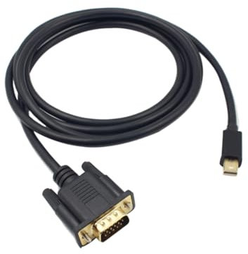 KOMBIUDA Mini 6ft Vga 1.8m Black and Cable Metal Plastic