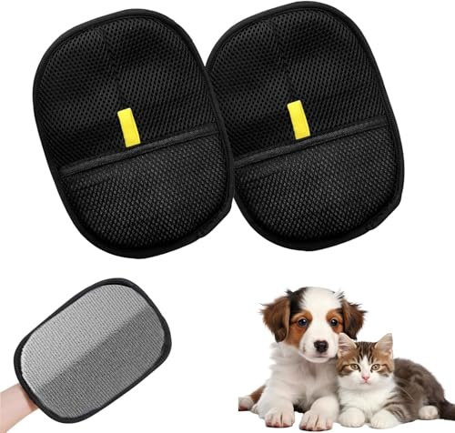 horlon 2 doppelseitige Haustier-Pflegehandschuhe, statische Entfernungshandschuhe, Tierhaare, Hunde- und Katzenpflege-Handschuhe, Hände auf statische Haarentfernungshandschuhe, wiederverwendbare