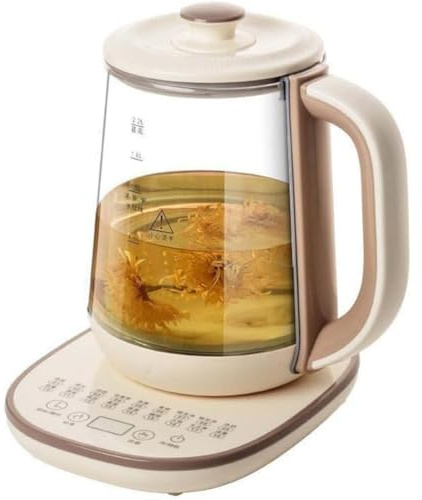 Health Pot, Pentola Sanitaria in Vetro per Uso Domestico da 1,8 L, Bollitore Multifunzionale, Bollitore per Il tè, Bollitore Elettrico per Acqua Calda,001,26cm*18cm*23.5cm