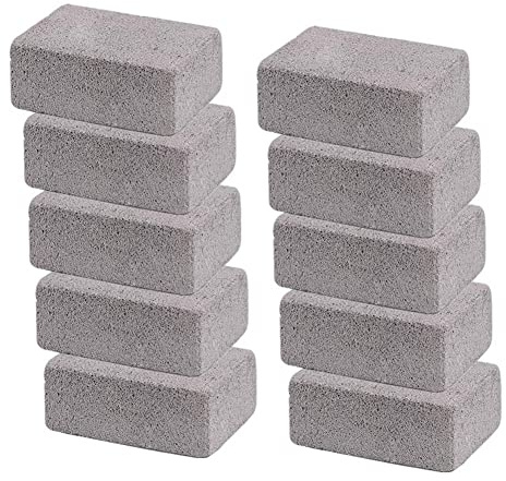 Aboiledy 10 Pcs Grill Brick Block Pumice Stone for Cleaning, Grill Cleaning Bricks Barbecue Grill Cleaning Foam Stone Reusable to Remove Oil Stains for Barbeque Griddle/Flat Top Grill/Racks