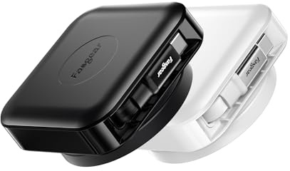 Fasgear Indragbar USB-C-kabel, 2 st, 60 W, 2 m, 360 graders rotation på bord, PD/PPS snabbladdarkabel, indragbar USB C till USB C 2.0, laddakable för i-Phone 16/17 Pro Max/i-Pad/Mac-Book/Sam-sung