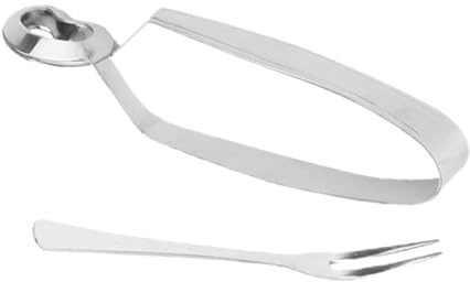 Mipcase Pinza e Forchetta per Lumache in Acciaio Inossidabile Strumenti Pratici Anti-scottatura per Servire Escargot e Frutti di Mare per Cena Francese e Buffet