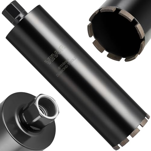 VEVOR Corona Diamantata per Carotaggio Diametro 114 mm Profondità di Foratura 356 mm, Tecnologia di Saldatura ad Alta Precisione, Punta Carotatrice Diamantata a Umido per Cemento Armato, Mattoni