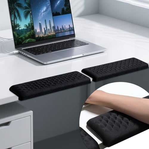 Handballenauflage Tastatur, 2 Stück L-Förmige Ergonomisches Wrist Rest Handgelenkauflage Für Tastatur Und Maus, Rutschfeste und Anti-Sehnenscheidenprobleme Armauflage Schreibtisch für Büro Spiele