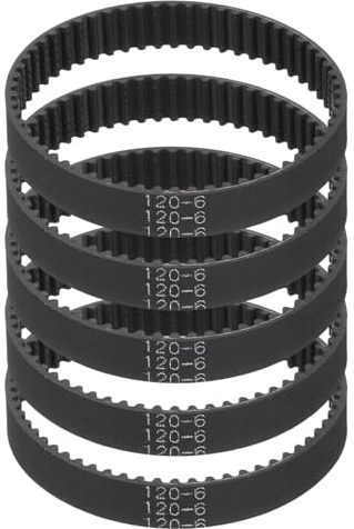 QUARKZMAN 5 Stück 120mm GT-2 Zahnriemen 6mm Breite 2mm Teilung Schwarz | GT-2 Zahnriemen Geschlossener Gummiring, 3D Druck