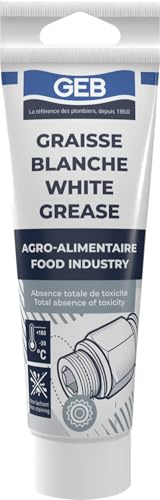 GEB Grasso bianco senza sapone, speciale contatto alimentare per lubrificazione articolare, cuscinetti, macchine da caffè. Totale assenza di tossicità. Tubo da 125 ml