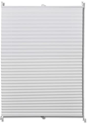 vidaXL Plissee 90x125cm Weiß Faltrollo Rollo Sichtschutz Jalousie Plisseerollo