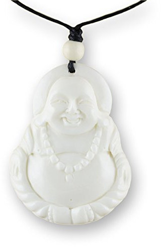 Island Piercings Halskette Handgefertigter Amulett Anhänger Buddha aus Knochen PB357