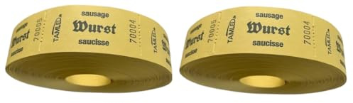 TAMLED Bonrollen WURST 2 x 1000 perforierte Abrisse fortlaufend nummeriert
