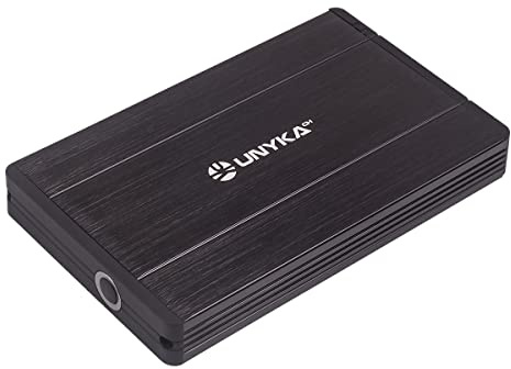 UNYKAch Carcasa Externa 25201 para Disco Duro de 2,5″ HDD, SATA, Instalación Plug&Play, Diseño en Aluminio para Mejor Regulación de Temperatura y USB 2.0 – Medidas: 135 x 79 x 16 mm