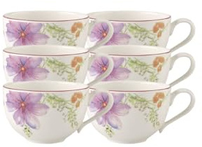 Villeroy & Boch Mariefleur Basic 10-4100-1300-6 Lot de 6 tasses à café 250 ml Hauteur 6 cm Porcelaine de qualité supérieure