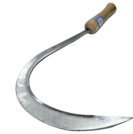 Grabacz Sichel, Sichel Sense 400 mm - 16, Rundsichel mit Holzgriff, Handsichel, Blattsichel, Gartensichel, Sensensichel, Sichel Sense