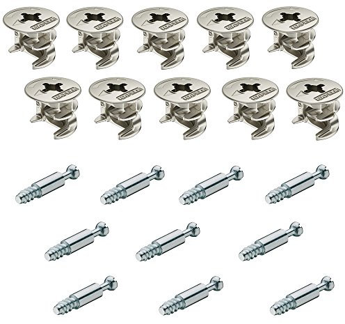 GedoTec® Kit de connecteurs de meubles Minifix 15 mm avec bord de protection, noir - Connecteur pour trou de perçage Ø 5 mm - Fabriqué en Allemagne - Ferrures de meubles