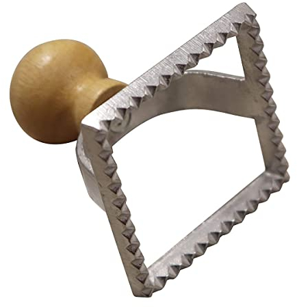 Fackelmann, stampino per ravioli quadrati, 6x6 cm Sybaris, manico in legno. (Quantità:1 pezzo)