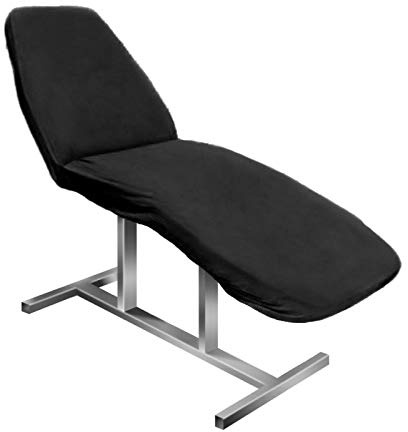 Activeshop Frotté stretchöverdrag för alla vanliga kosmetiska sängar massage bänk vikbar massagestol svart mått 60 x 190 cm extra lätt att rengöra