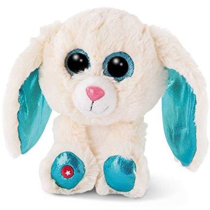 NICI 46617 Glubschis Kuscheltier Hase Wolli-Dot 15cm, Flauschiges Plüschtier mit großen Glitzeraugen, süßes Stofftier für Kinder und Kuscheltierliebhaber