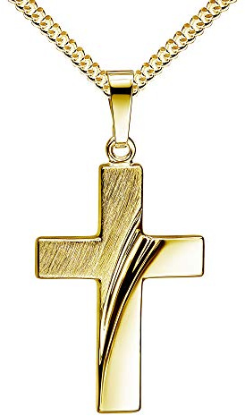 Anhänger-Kreuz Goldkreuz für Damen und Herren als Kettenanhänger 333 Gold 8 Karat mit Halskette Länge wählbar.