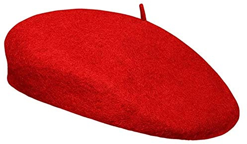 CO BN Damen Baskenmützen,Barette Warme Winter Herbst Baskenmütze Unisex Beanie Cap für Mädchen Damen (rot)