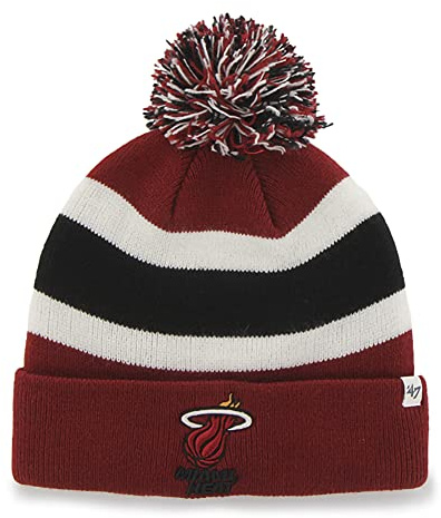 47 NBA Breakaway Cuffed Knit Beanie Mütze, Unisex, Erwachsene, Miami Heat Red, Einheitsgr��e