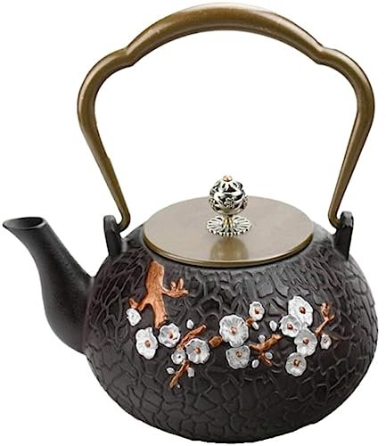 AMYSTY Theiere en Fonte Théière en Fonte Bouilloire Créative De Bouilloire De Théière De Fonte du Japon De 1.2L/1200ML pour La Décoration De Cuisine À La Maison Japonaise Théière Théière Fonte