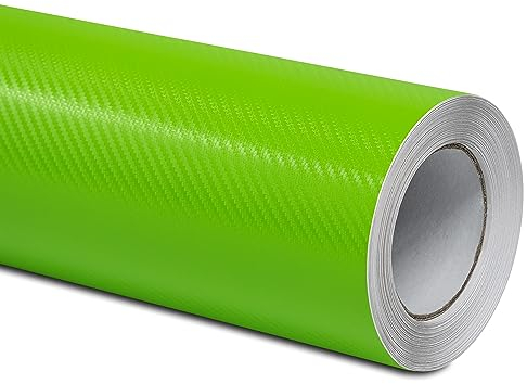 Folindo® Autofolie 3D Carbon Folie Auto Grün (23€/m²) | 50 x 152 cm | Carbonfolie für Innenraum & außen | Selbstklebende Matt Glanz Luftkanal Folie zur Auto Folierung | Blasenfrei