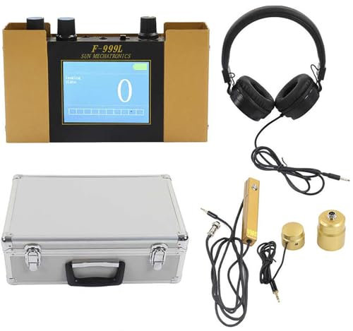 JIANGSS Equipo de detectores de Fugas de Agua subterránea, Sensor de Fugas de Agua de tubería subterránea, Instrumento de detección de Fugas de tubería de Agua, con Auriculares, 1-4 Engranajes