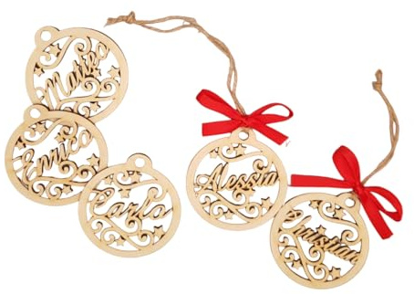 Palline di natale in legno personalizzabili (15 pezzi)