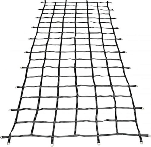 Lasiprofi Gutbandnetz zur Ladungssicherung im Kleinstransporter | schwarz | 25 mm Gurtband | rechteckig mit D-Ringen (schwarz - 4,00 x 1,60 m)