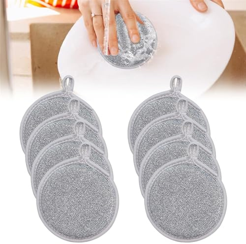 Carreneu 8PCS Multipurpose Wire Dishwashing Rags Draht Geschirrtuch 2024 Neu Non Scratch Wiederverwendbar Drahtgeschirrtuch FüR Nass Und Trocken Topfreiniger Putzlappen FüR KüChe Haushalt Pfanne