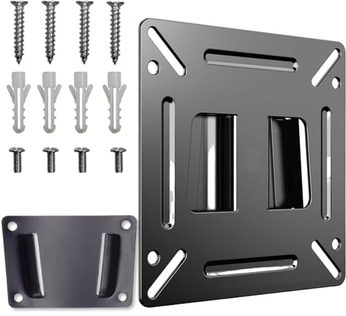 Soporte de pared para monitor para la mayoría de televisores LED LCD o computadoras de 14 a 24 pulgadas, soporte de montaje pequeño para TV RV con 1 kit de tornillos, carga máxima de 33 libras,