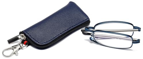 OWTXIS Faltbare Lesebrille für Herren Damen, Schlüsselanhänger kompakte Leser blaues Licht tragbare Taschenbrille