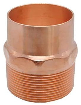 RVBLRDSE 1/4 3/8 1/2 3/4 1 -4 BSP Male To Solder Cup Connector Copper End Feed Coupling Plumbing Fitting Coupler For Air Condition(ID 54mm To 2 Inch)