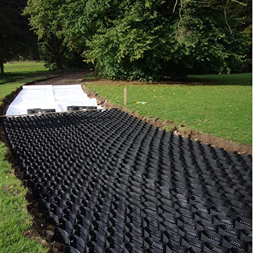 Durchlässiges, rutschfestes Kiesschloss für Einfahrt, Landschaft, Gehweg, leicht zu schneiden, Traglast 1,995 kg, 5,1 cm hoch, Größe: 5 m x 10 m, langlebige und umweltfreundliche Oberflächenlösung